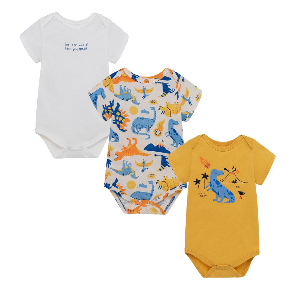 BODY MANGA CORTA ALGODÓN NIÑO OFFCORSS SET X3 DE PILUCHO PARA RECIÉN NACIDO - 1