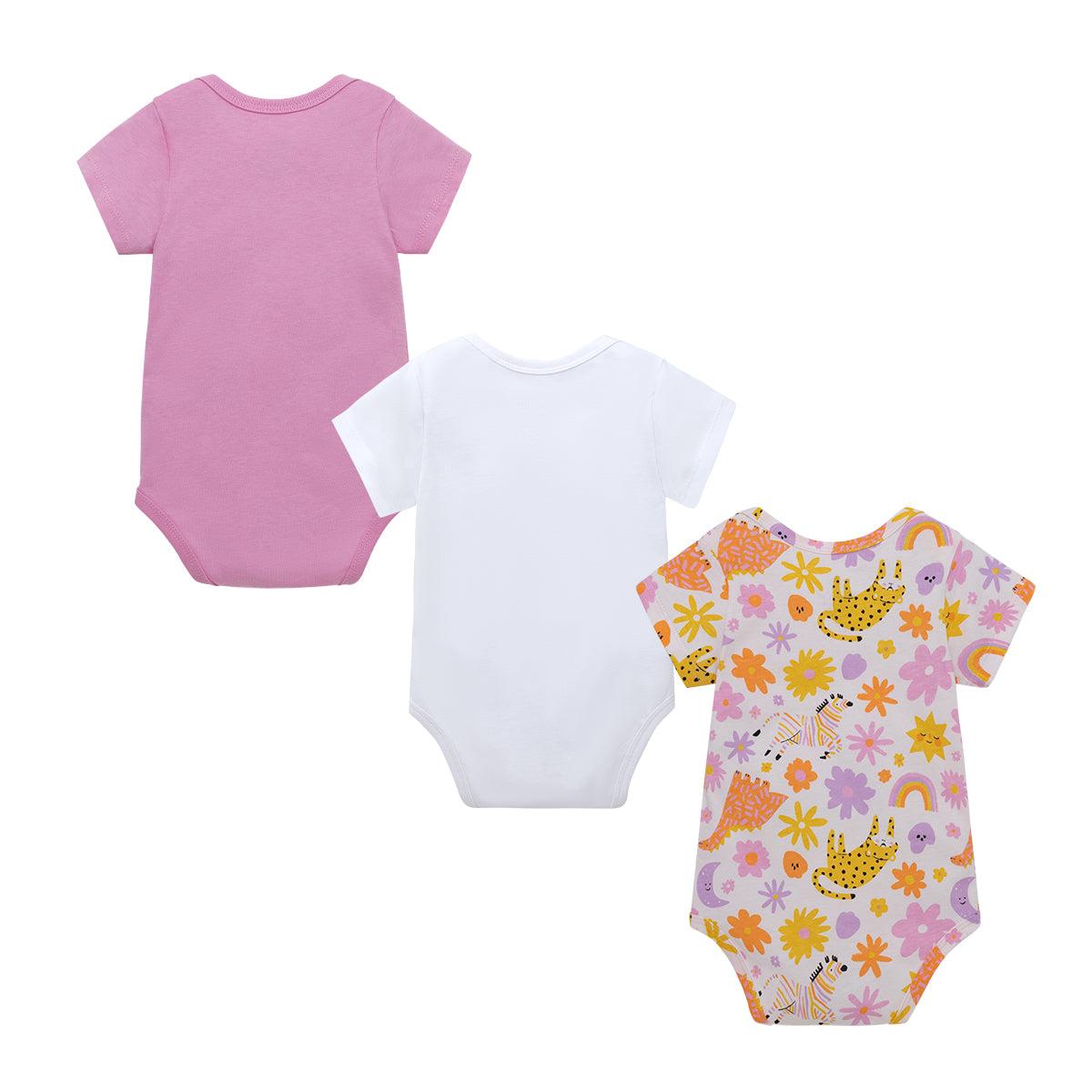 BODY MANGA CORTA ALGODÓN NIÑA OFFCORSS SET X3 PILUCHO DE PARA RECIÉN NACIDA - 2