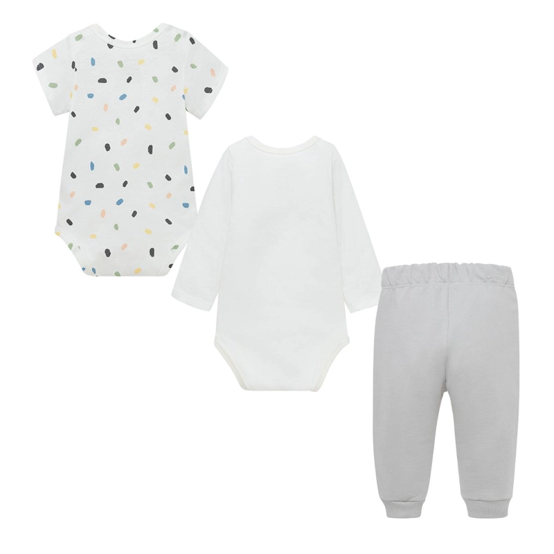 CONJUNTO LARGO DE PANTALÓN BUZO, BODY MANGA LARGA Y MANGA CORTA PARA RECIÉN NACIDOS UNISEX - 2
