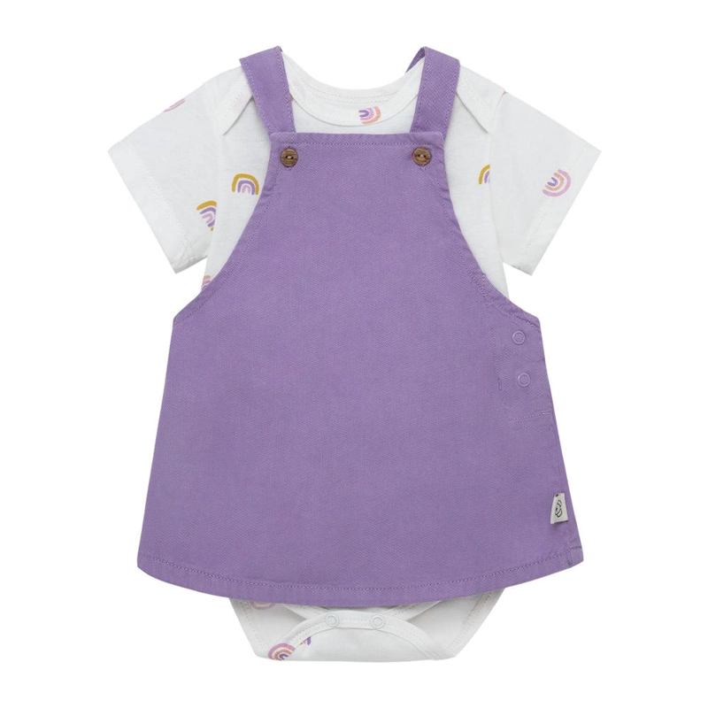 CONJUNTO CORTO DE BODY MANGA CORTA Y JARDINERA PARA RECIE N NACIDA NIÑA - 1