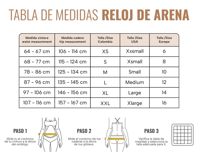 FAJA RELOJ DE ARENA 4 HILERAS BROCHES BRETEL GRUESO PAOPINK - BEIGE - XL - 4