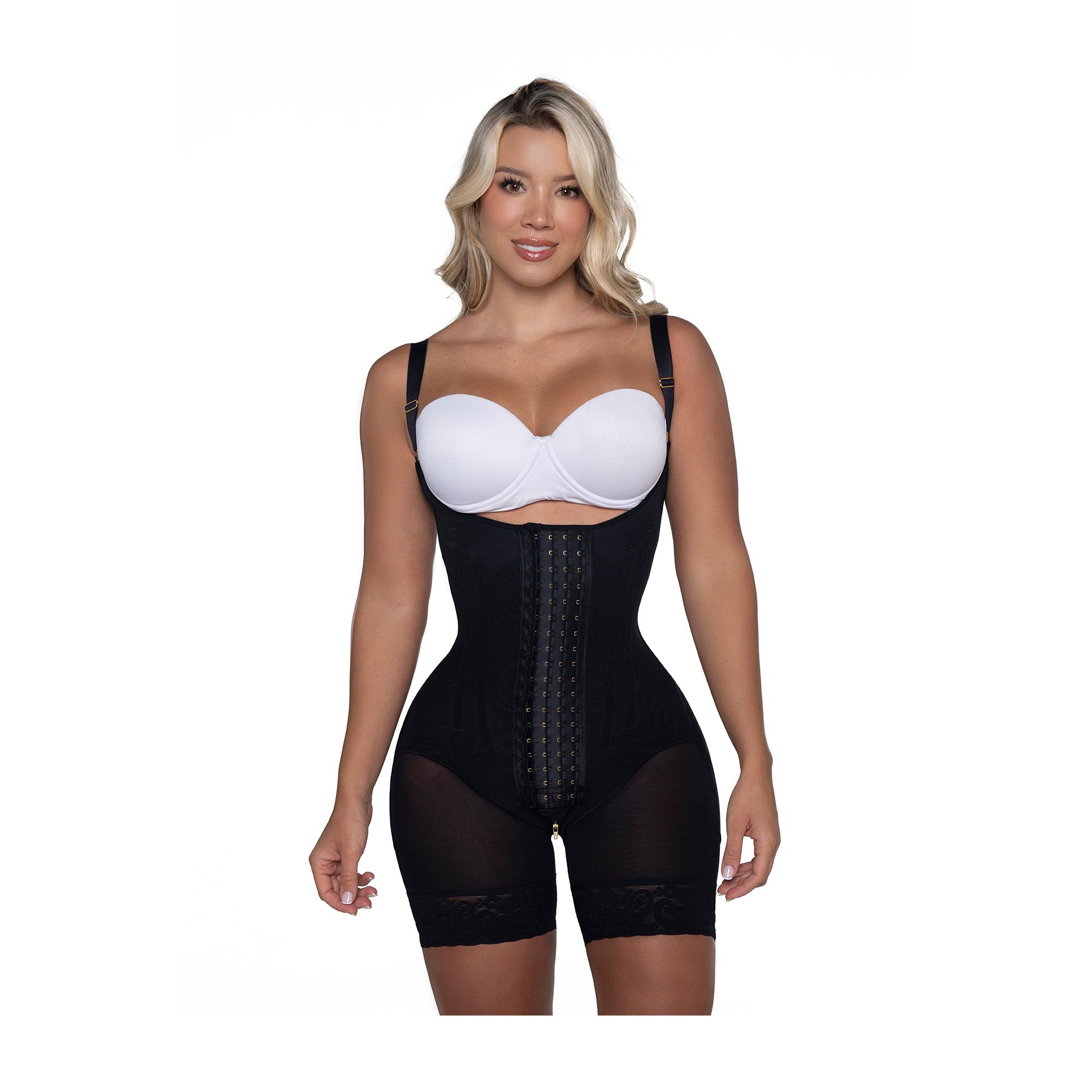 FAJA COLOMBIANA PAOPINK LUXURY 4 HILERAS DE BROCHES - BEIGE - S - 1