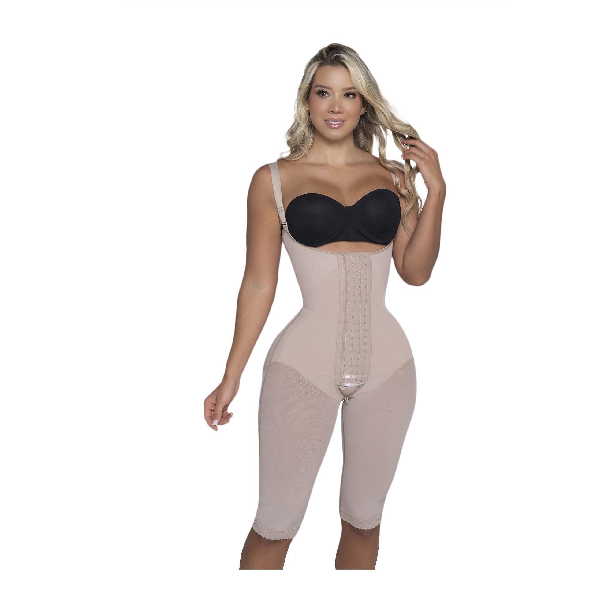 FAJA LARGA PAOPINK RELOJ DE ARENA 4 HILERAS BROCHES - BEIGE - 2XL - 1