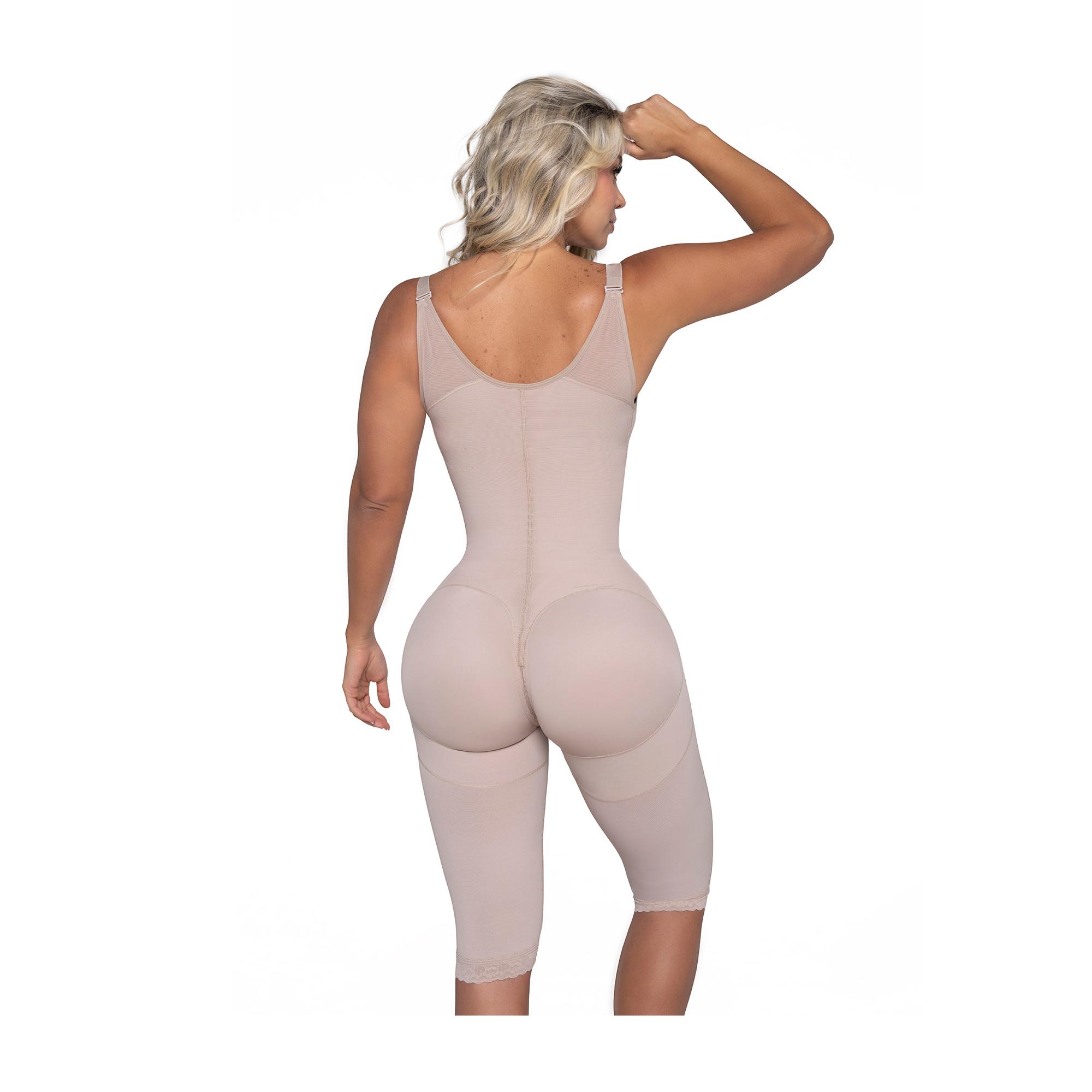 FAJA LARGA PAOPINK RELOJ DE ARENA 4 HILERAS BROCHES - BEIGE - 2XL - 2
