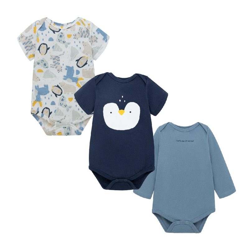 SET X3 PILUCHOS BODY PINGÜINOS PARA RECIE N NACIDO NIÑO - 1