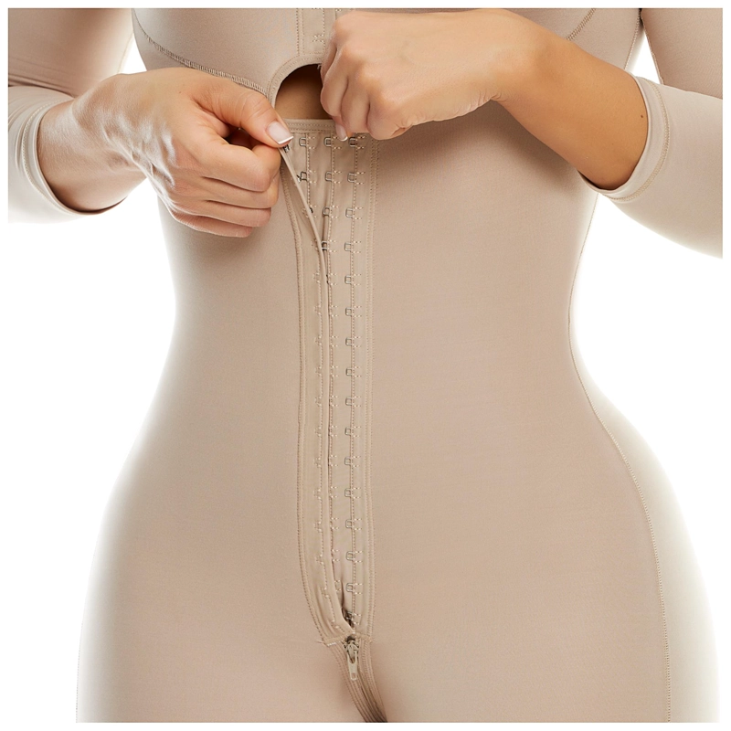 FAJA LARGA PAOPINK COMPRESION BAJA CON MANGAS Y SOSTE N PP093731B - BEIGE - S - 3