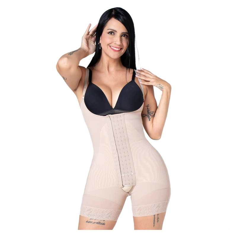 FAJA COLOMBIANA FAJITEX MEDIA PIERNA 4 HILERAS BROCHE 022531 - BEIGE - XL - 1