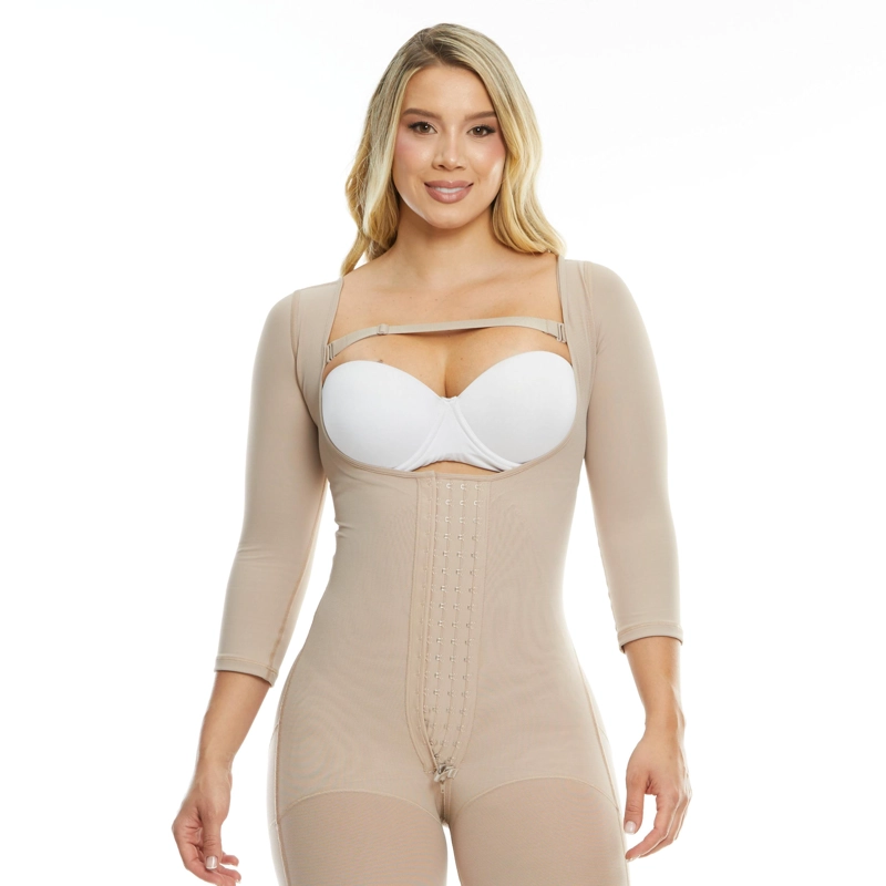 FAJA LARGA PAOPINK COMPRESION ALTA MANGAS 4 HILERAS PP022826 - BEIGE - XS - 1