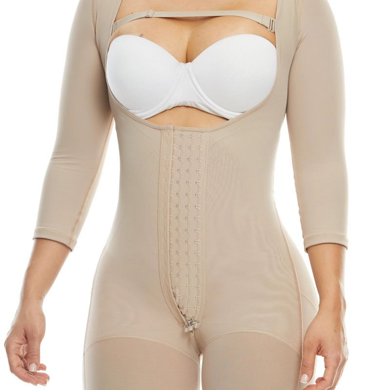 FAJA LARGA PAOPINK COMPRESION ALTA MANGAS 4 HILERAS PP022826 - BEIGE - XS - 3