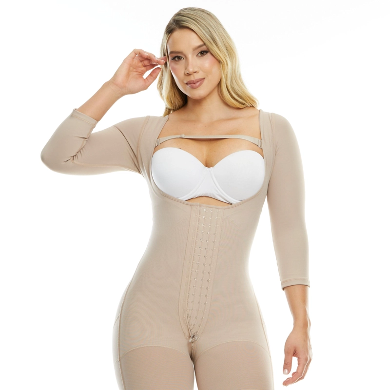 FAJA LARGA PAOPINK COMPRESION ALTA MANGAS 4 HILERAS PP022826 - BEIGE - XS - 5