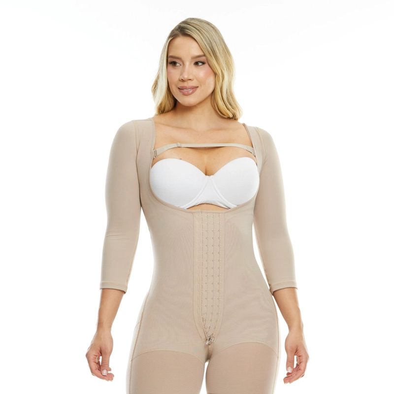 FAJA LARGA PAOPINK COMPRESION ALTA MANGAS 4 HILERAS PP022826 - BEIGE - XS - 7