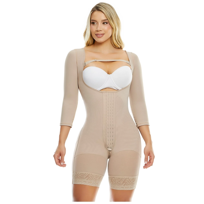 FAJA PAOPINK COMPRESION ALTA A MEDIA PIERNA CON MANGAS PP022681B - BEIGE - 2XL - 1