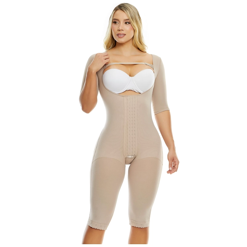 FAJA LARGA PAOPINK COMPRESION ALTA 4 HILERAS DE BROCHES PP022820 - BEIGE - S - 1