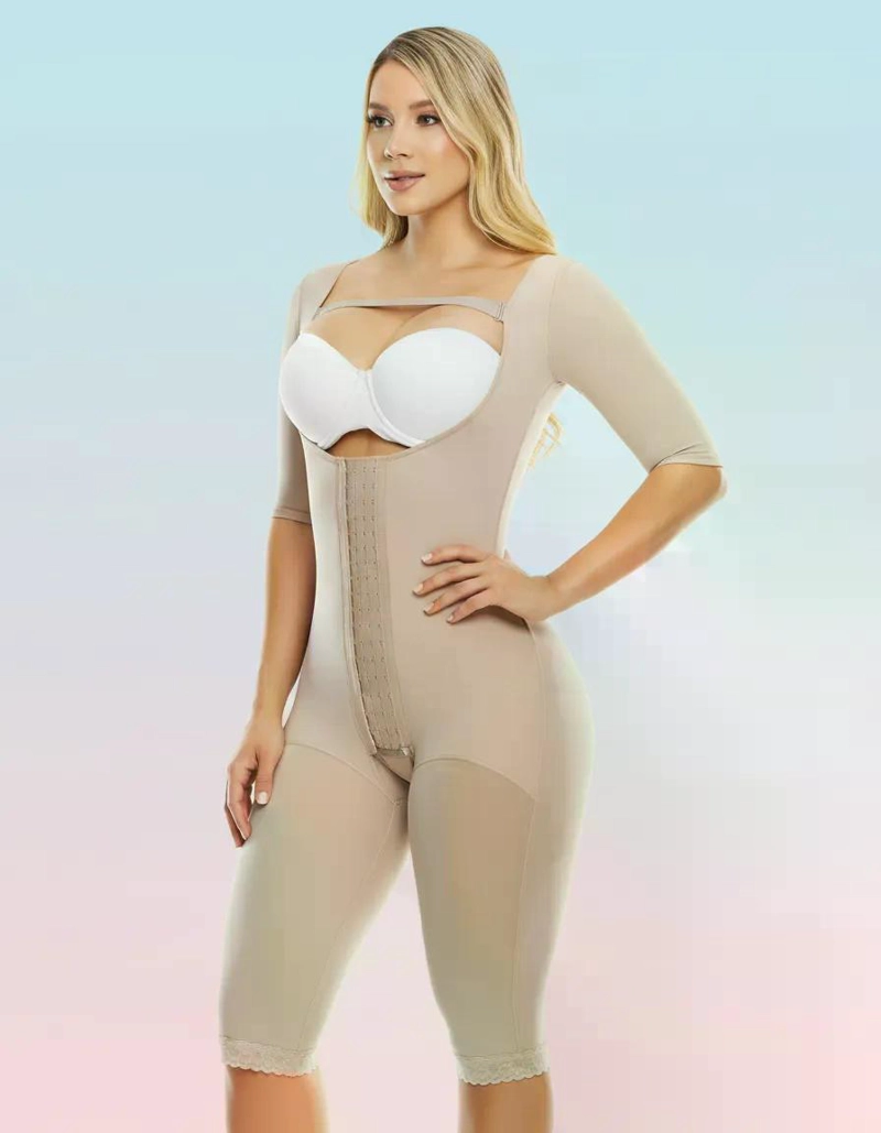 FAJA LARGA PAOPINK COMPRESION ALTA 4 HILERAS DE BROCHES PP022820 - BEIGE - S - 5