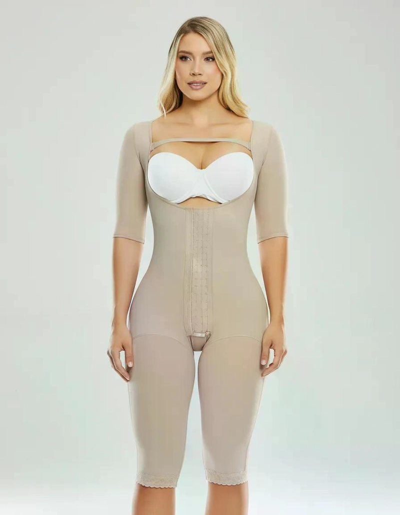 FAJA LARGA PAOPINK COMPRESION ALTA 4 HILERAS DE BROCHES PP022820 - BEIGE - S - 6