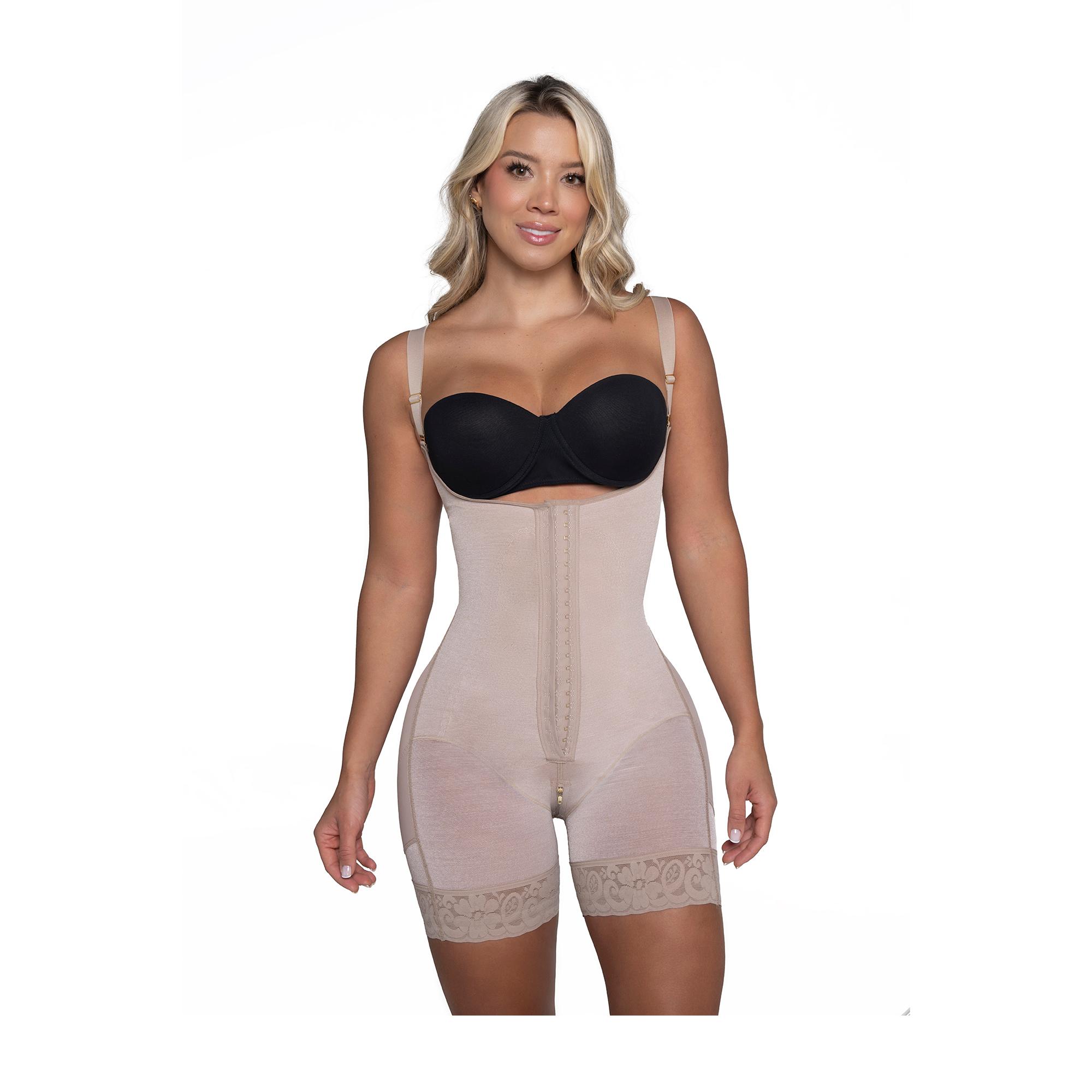 FAJA COLOMBIANA PAOPINK LUXURY 2 HILERAS DE BROCHES - BEIGE - XL - 1