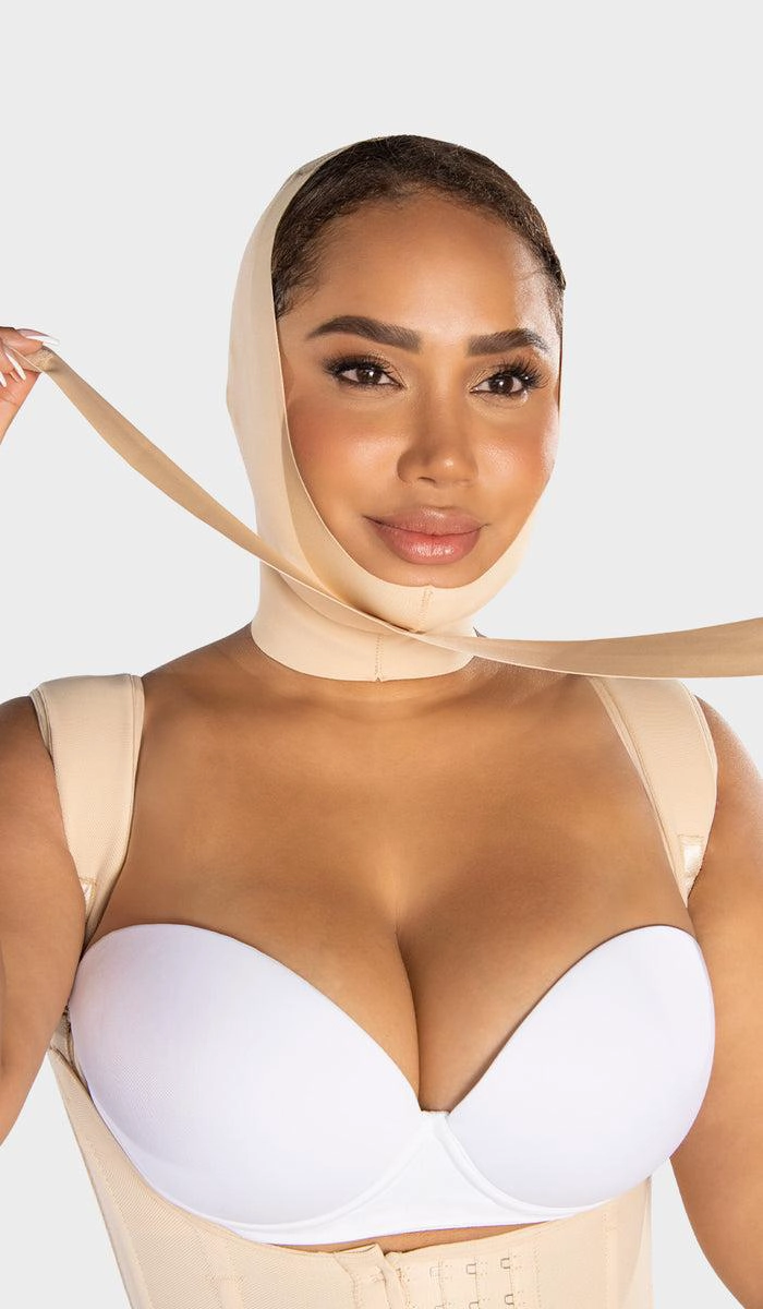 MENTONERA DE TRES BANDAS M-0811 - BEIGE - L - 3