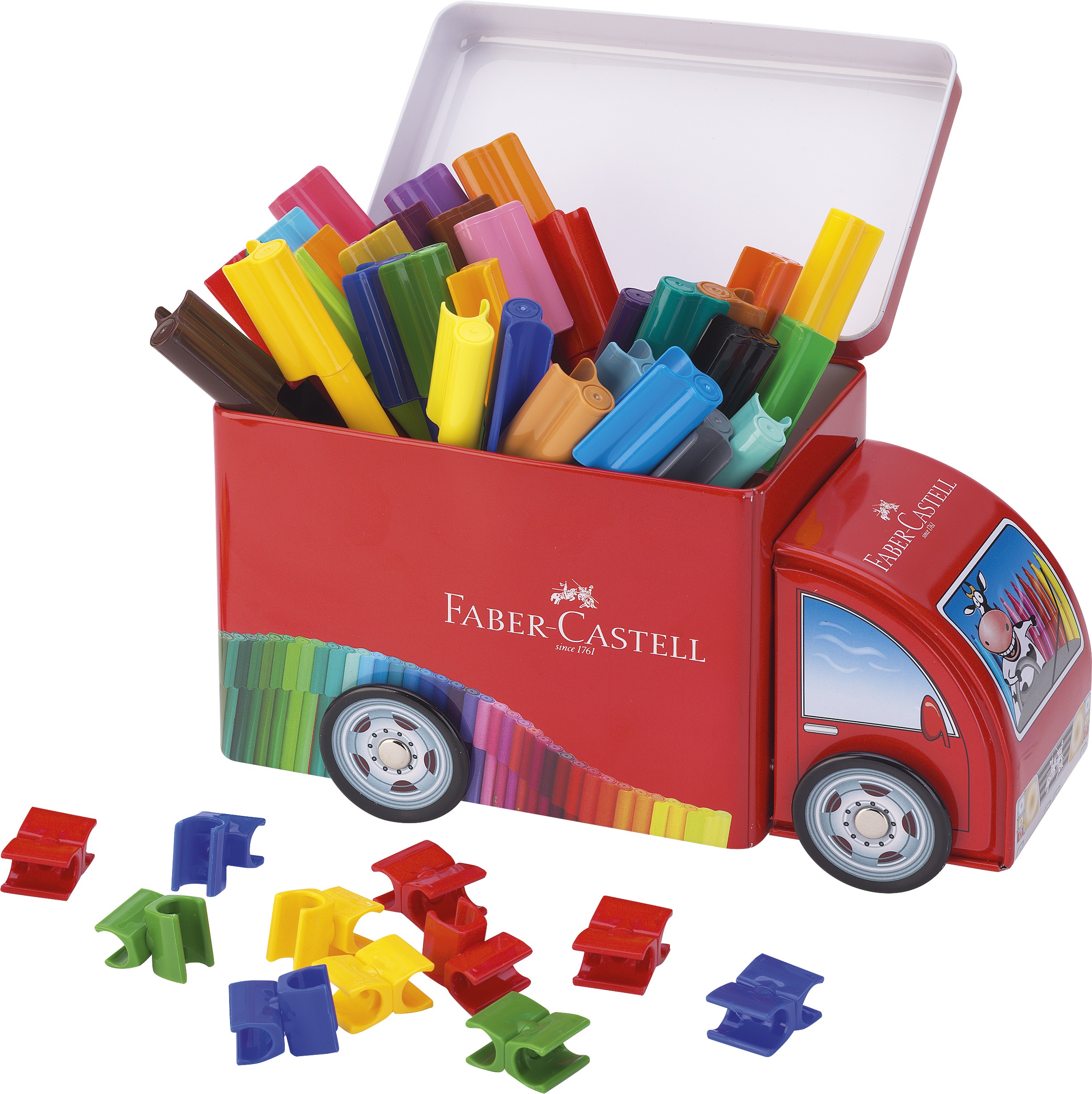 SET 33 MARCADORES CONECTORES CON ESTUCHE DE CAMION - 1
