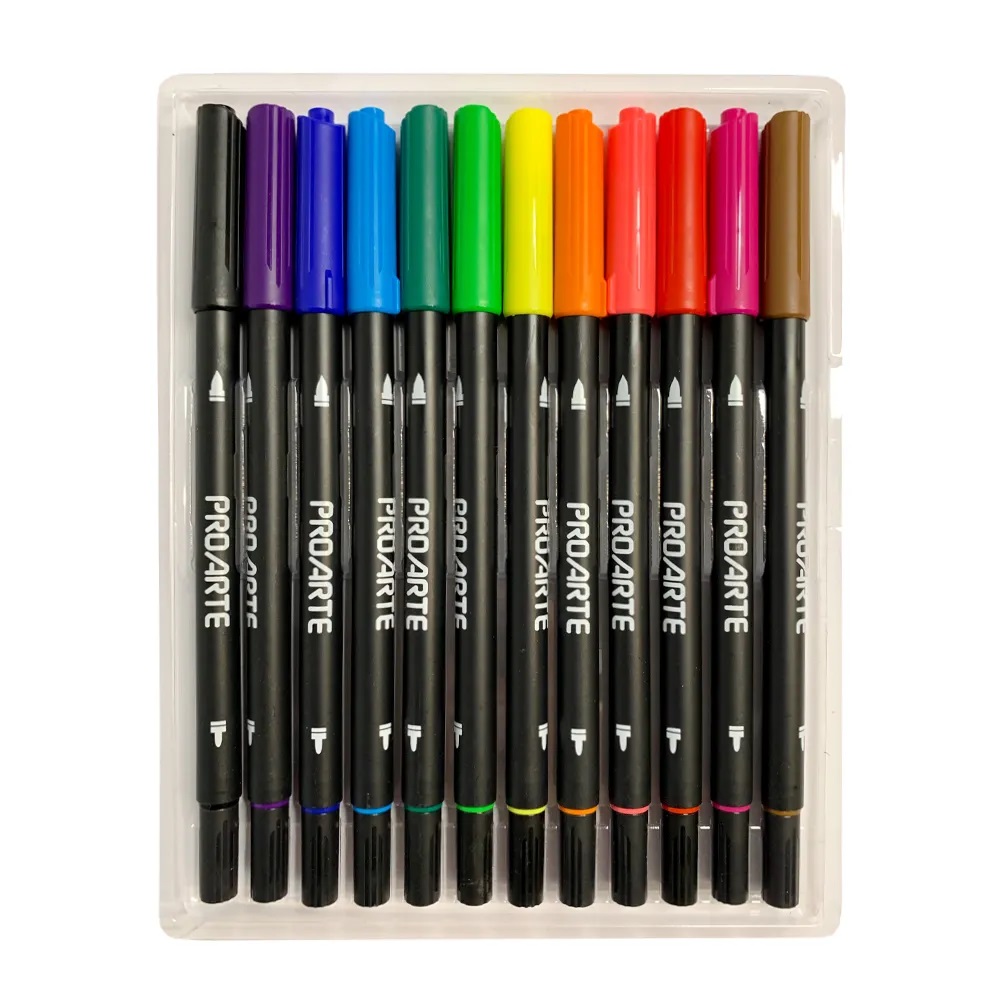 MARCADOR LETTERING DOBLE PUNTA 24 COLORES PROARTE - 2