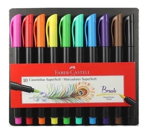 MARCADORES SUPERSOFT FABER CASTELL 10 COLORES - 1