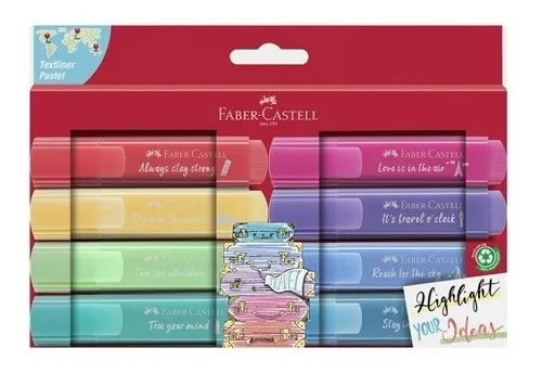 DESTACADORES PASTEL FABER CASTELL 8 COLORES - 1