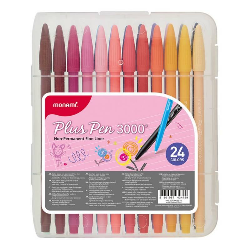 SET MARCADORES PLUS PEN 24 COLORES MONAMI - 1