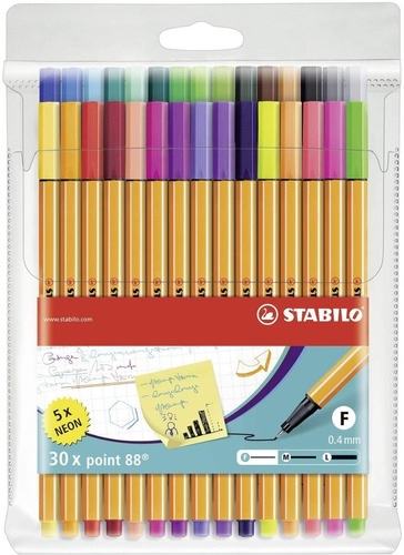 SET 30 ROTULADORES FINELINER POINT 88 STABILO - 1