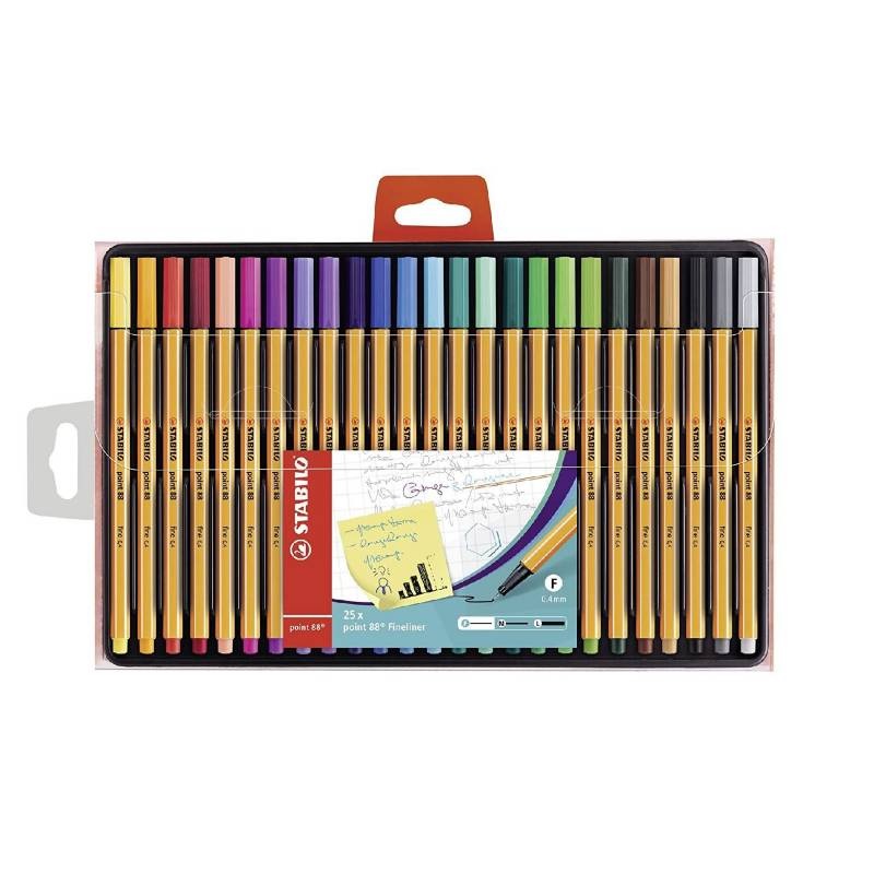 SET 25 ROTULADORES FINELINER POINT 88 STABILO - 1