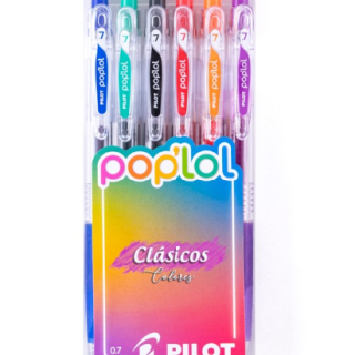 SET 6 LAPIZ GEL POPLOL 0,7 CLASICOS PILOT - 1