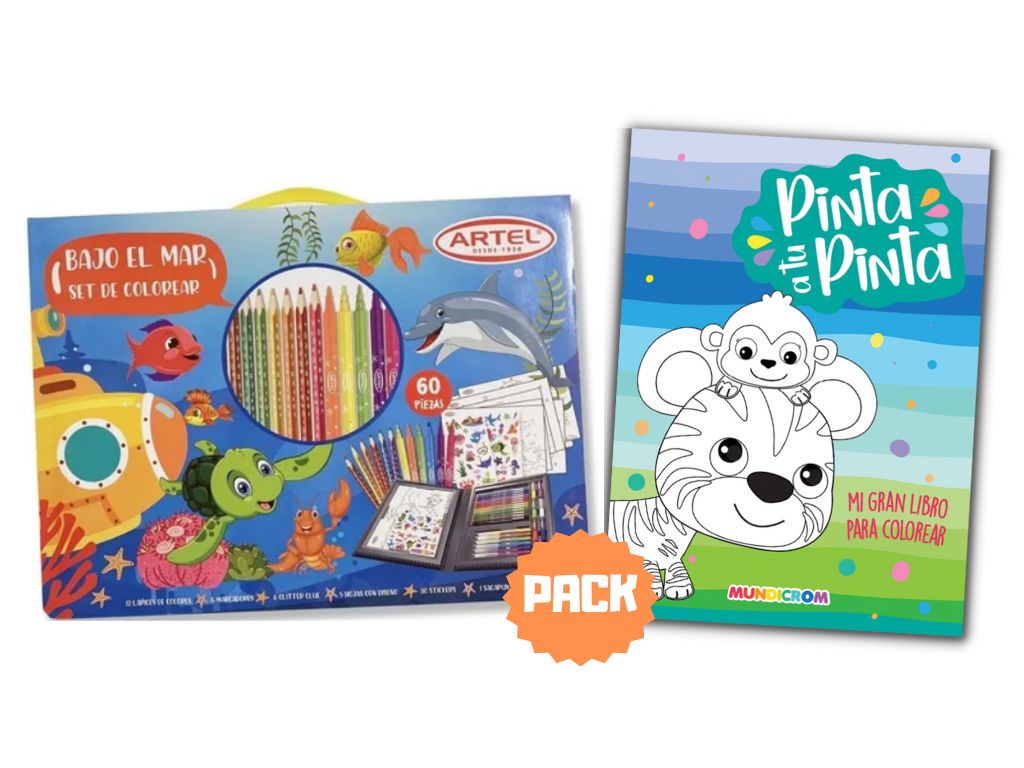 PACK MALETA ARTEL BAJO EL MAR + LIBRO PINTA A TU PINTA - 1