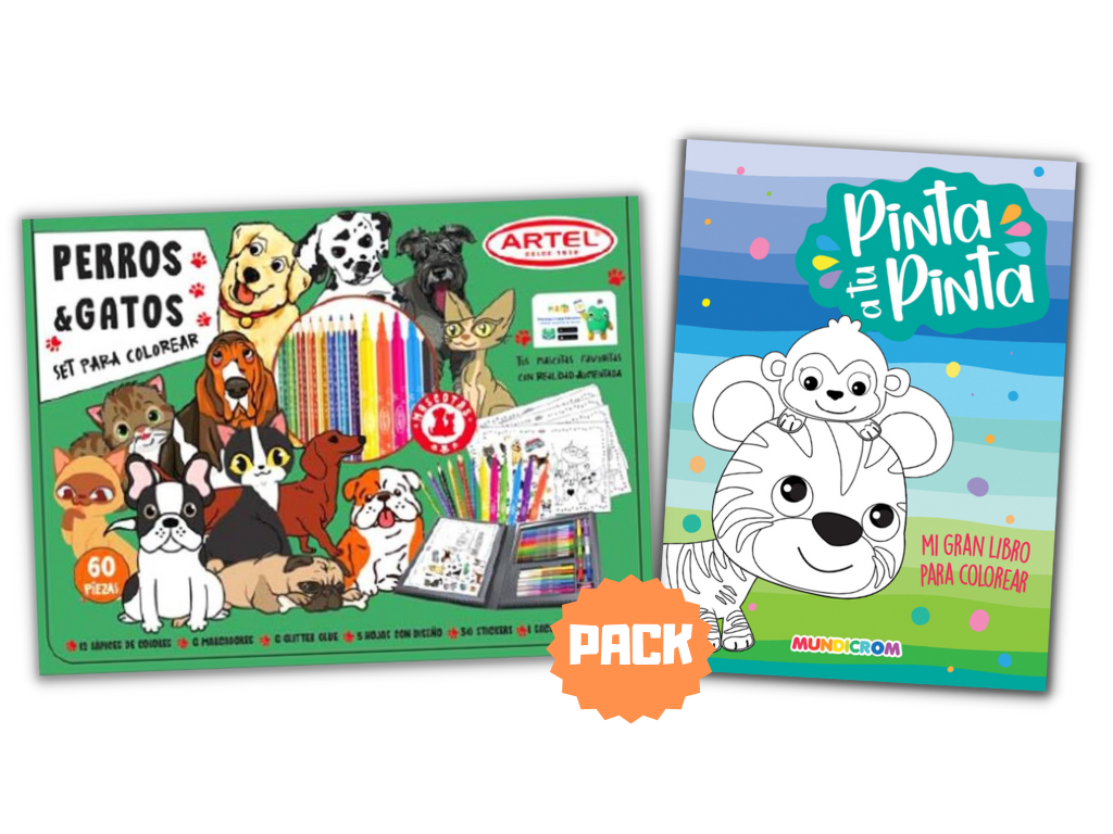 PACK MALETA ARTEL PERROS Y GATOS  + LIBRO PINTA A TU PINTA - 1
