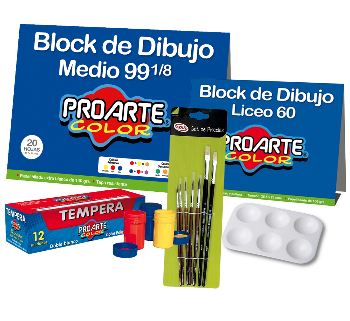 PACK BLOCK Y TEMPERA PROARTE - 1
