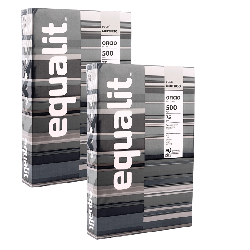 PACK X 2 RESMAS EQUALIT OFICIO 500HOJAS CADA RESMA - 1