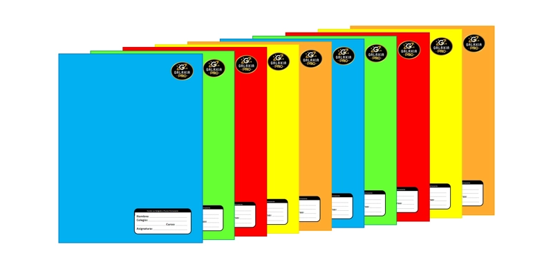 PACK 10 CUADERNOS COLLAGE MATEMATICAS 100 HOJAS 7MM MULTICOLOR GALAXIA PRO - 3