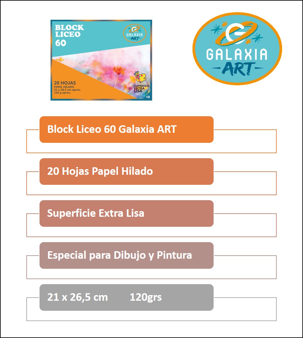 BLOCK DE DIBUJO LICEO 60 GALAXIA ART - 2