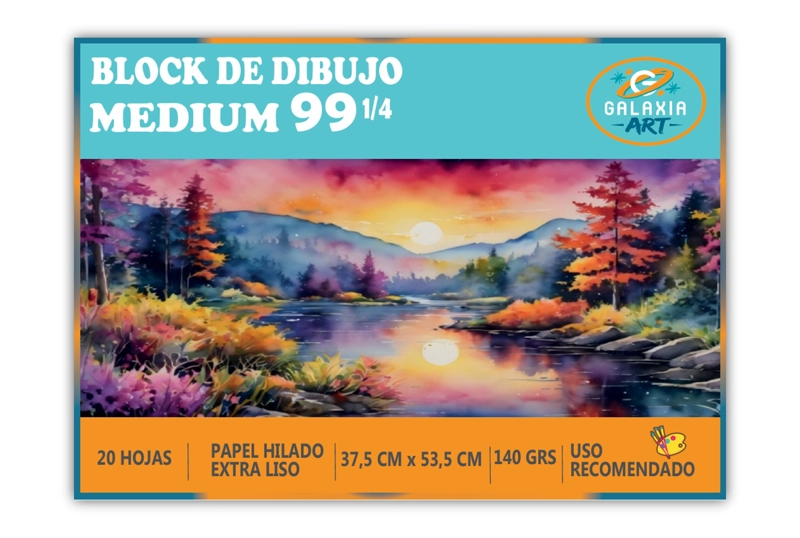 BLOCK DE DIBUJO MEDIUM 99 1/4 GALAXIA ART - 1