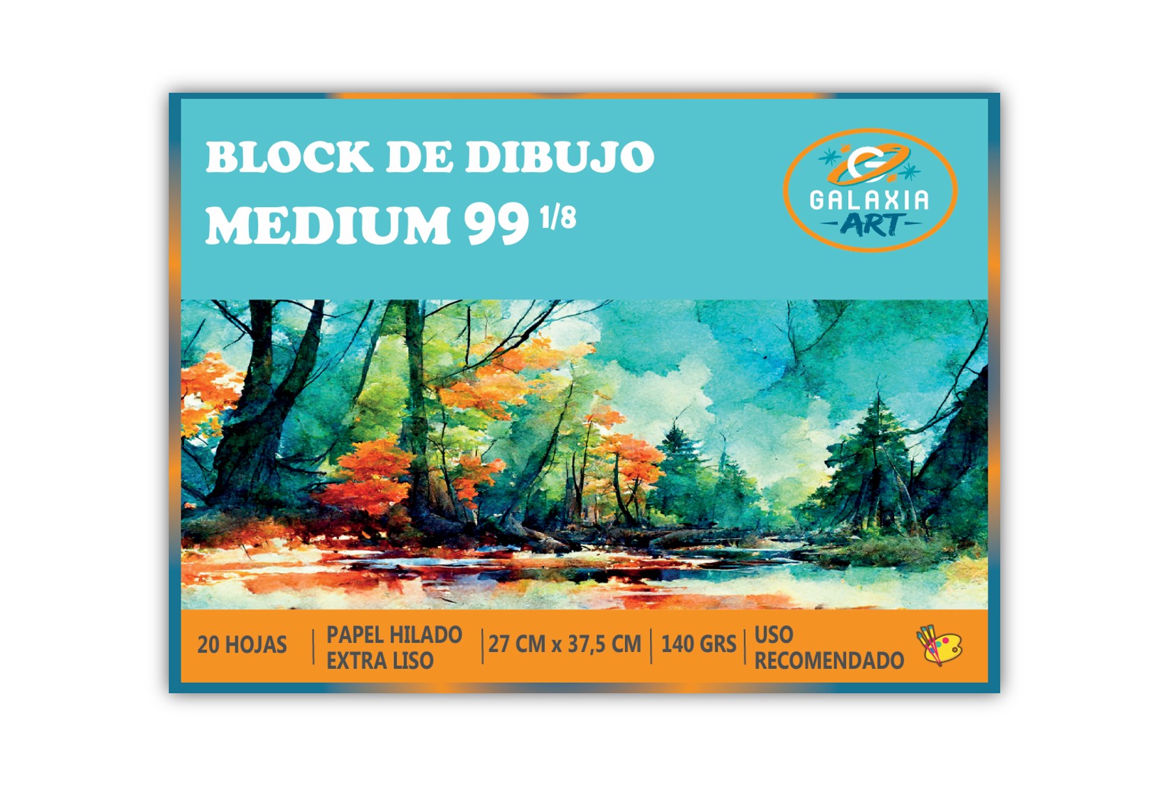 BLOCK DE DIBUJO MEDIUM 99 1/8 GALAXIA ART - 1