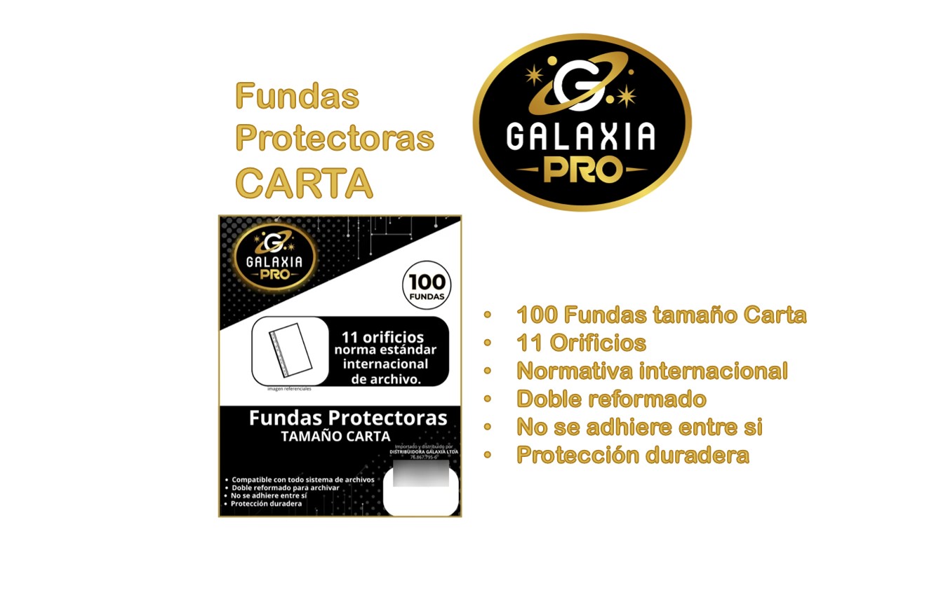 FUNDA PLASTICA TRANSPARENTE CARTA 100 UNIDADES GALAXIA PRO - 2