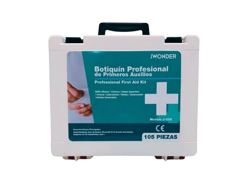 BOTIQUIN DE PRIMEROS AUXILIOS 105 PIEZAS 25 PERSONAS JWONDER - 1
