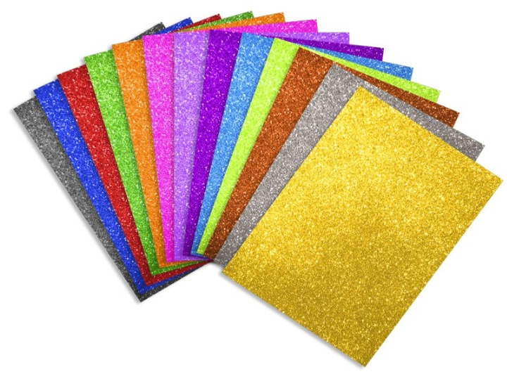 10 PLIEGOS GOMA EVA GLITTER 2MM 60X40CM COLORES VARIADOS GALAXIA ART - 2
