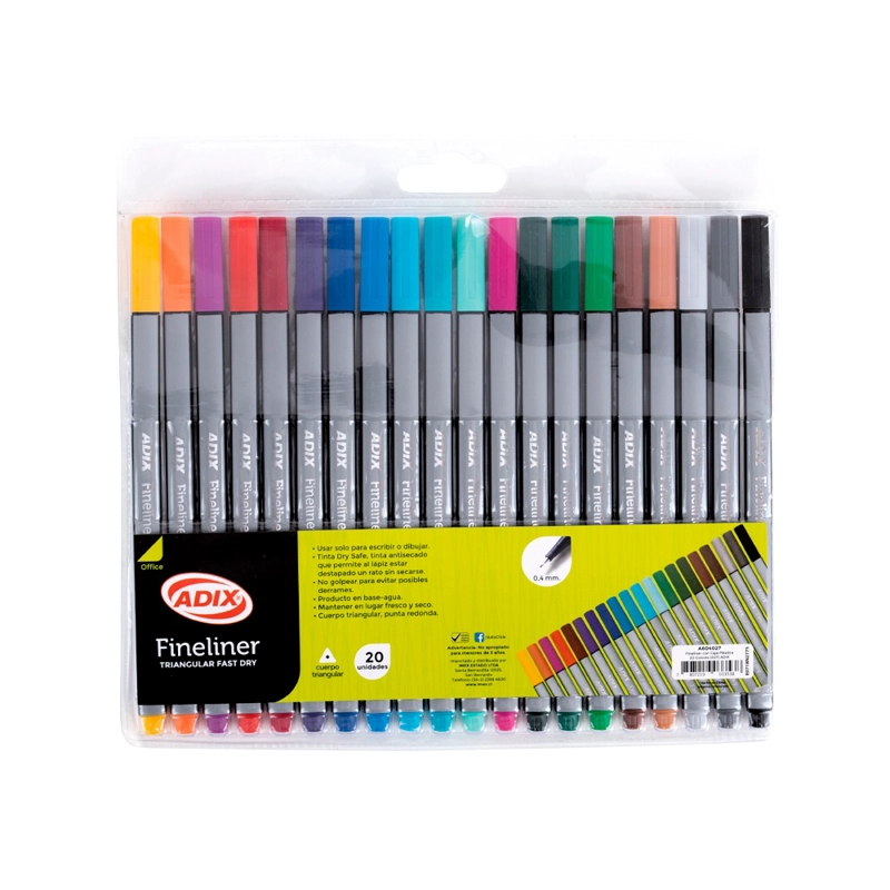 SET 20 MARCADORES FINELINER + LIBRO PARA COLOREAR ADIX - 3