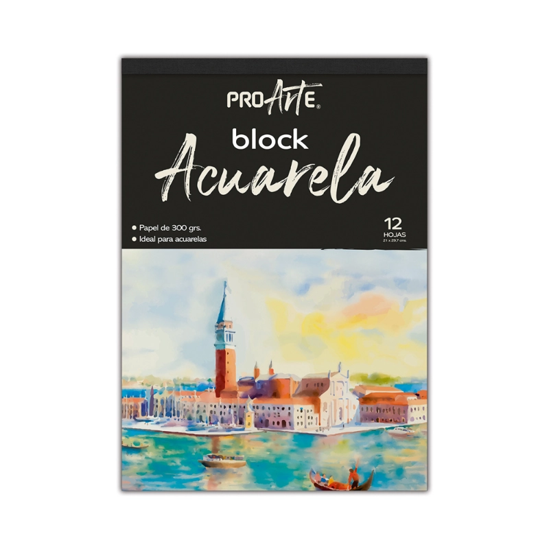 SET ARTISTICO ACUARELA 12 COLORES + BLOCK ACUARELA PROARTE - 4