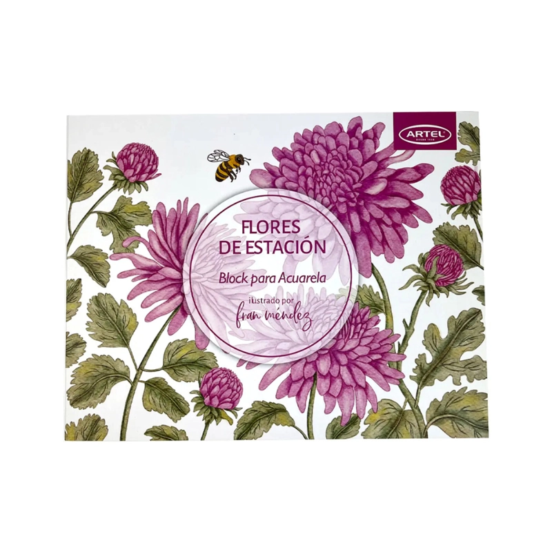 BLOCK PARA ACUARELA 12 ILUSTRACIONES FLORES DE ESTACION ARTEL - 1