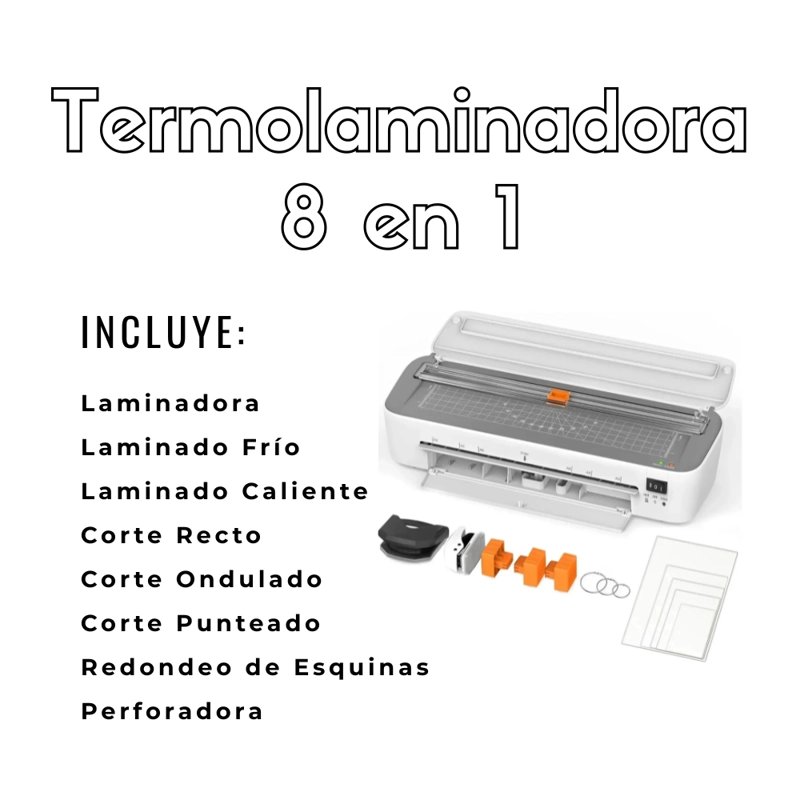 TERMOLAMINADORA PLASTIFICADORA 8 EN 1 FRIO CALOR A4 CARTA OFICIO GALAXIA PRO - 4