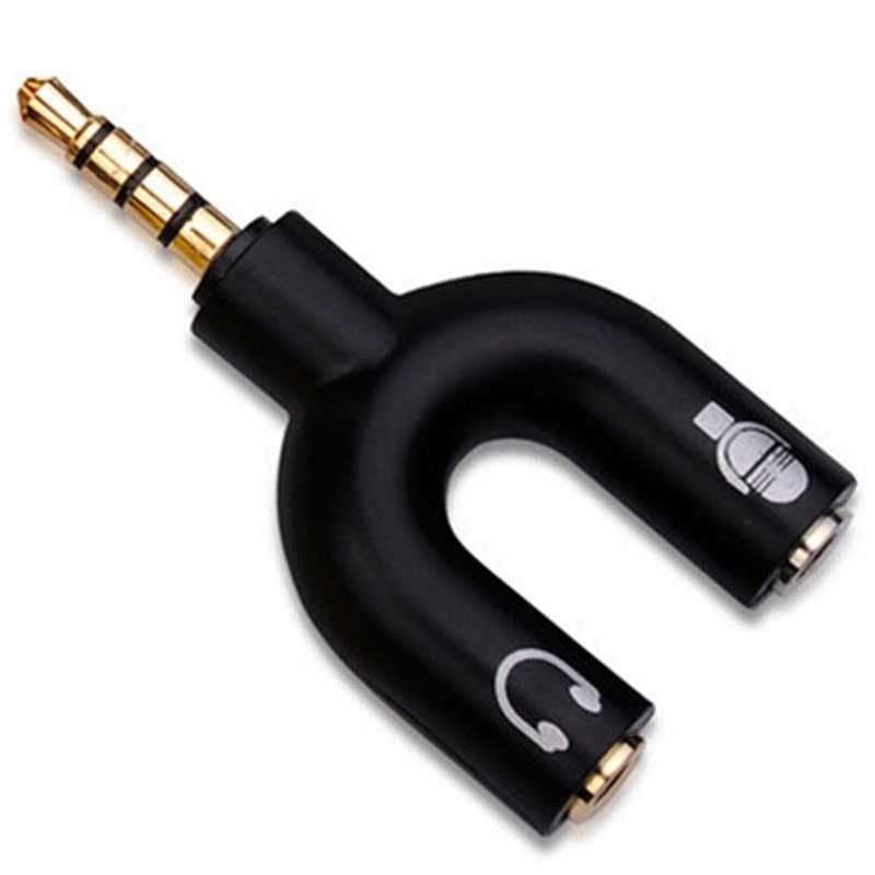 ADAPTADOR AUDIO MICRÓFONO 3.5 MM AUDÍFONOS PC CELULAR - 1