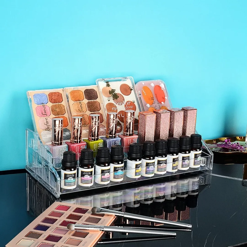 ORGANIZADOR DE MAQUILLAJE COSME TICOS ACRILICO TRANSPARENTE 31X13X8 CM - 2