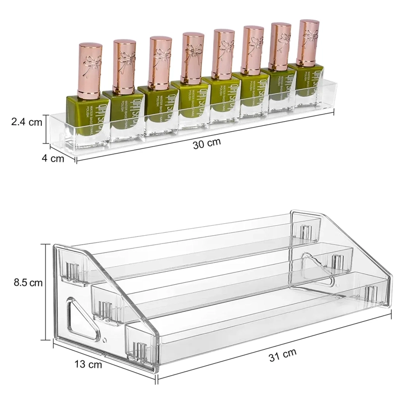 ORGANIZADOR DE MAQUILLAJE COSME TICOS ACRILICO TRANSPARENTE 31X13X8 CM - 3