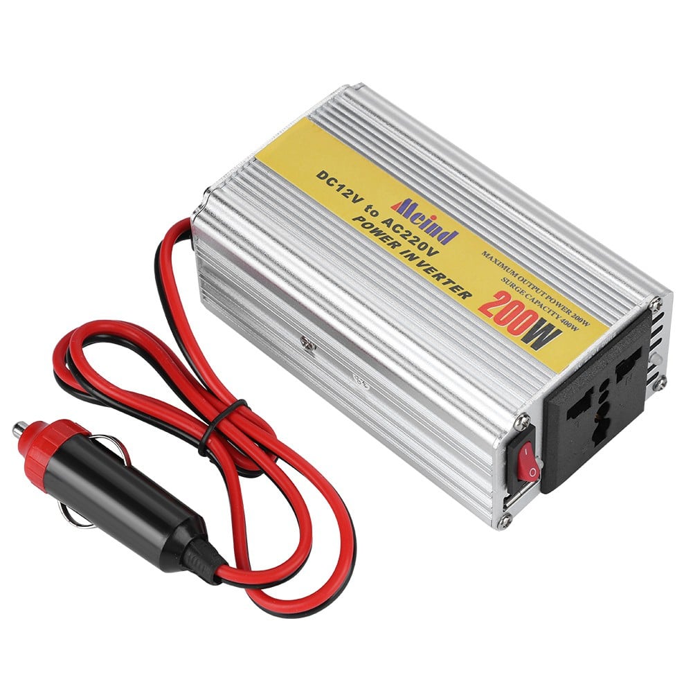 INVERSOR 12V A 220V AUTO CONVERSOR CORRIENTE VOLTAJE 200W - 1
