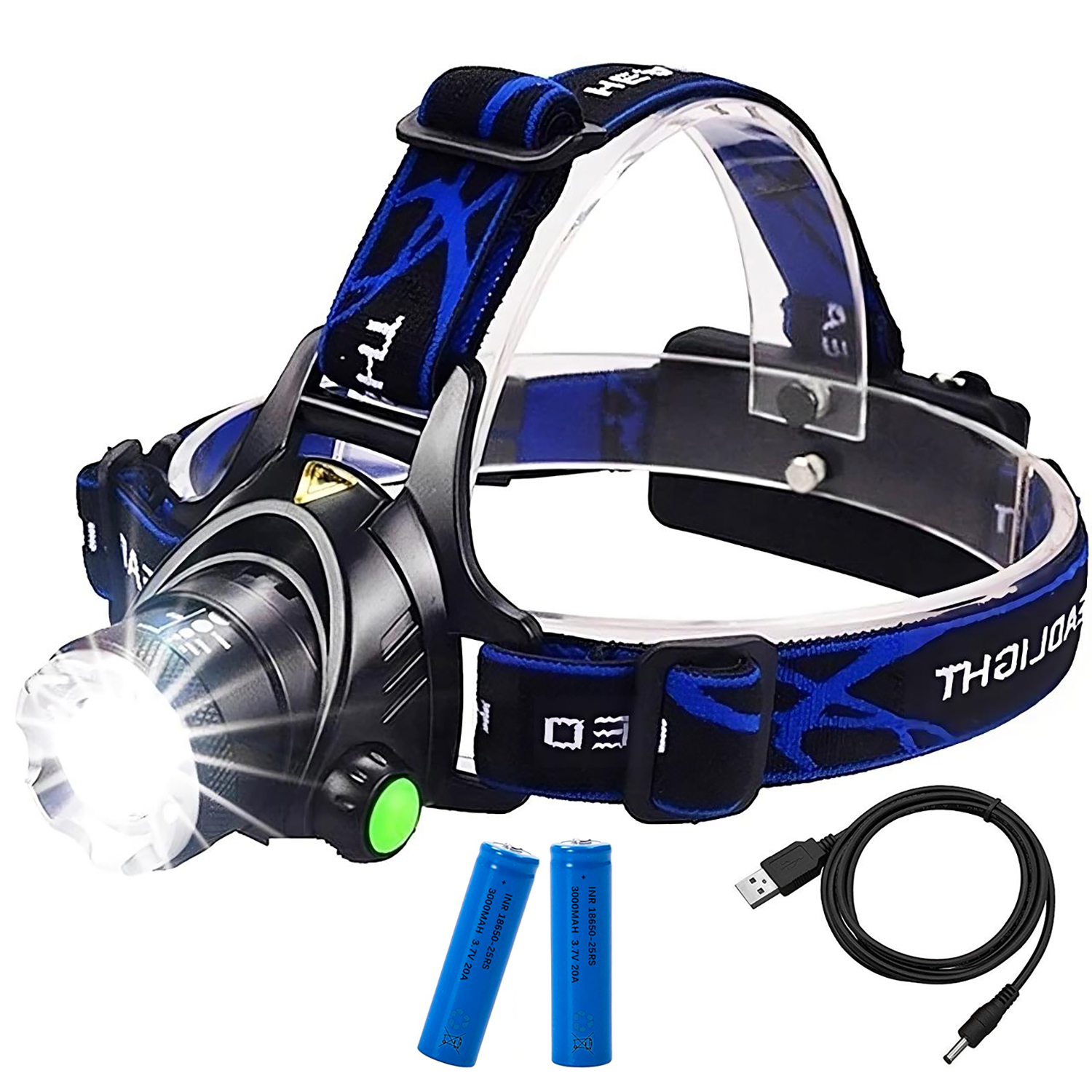 LINTERNA FRONTAL CABEZA LED CINTILLO MINERO CAZA RECARGABLE - 8