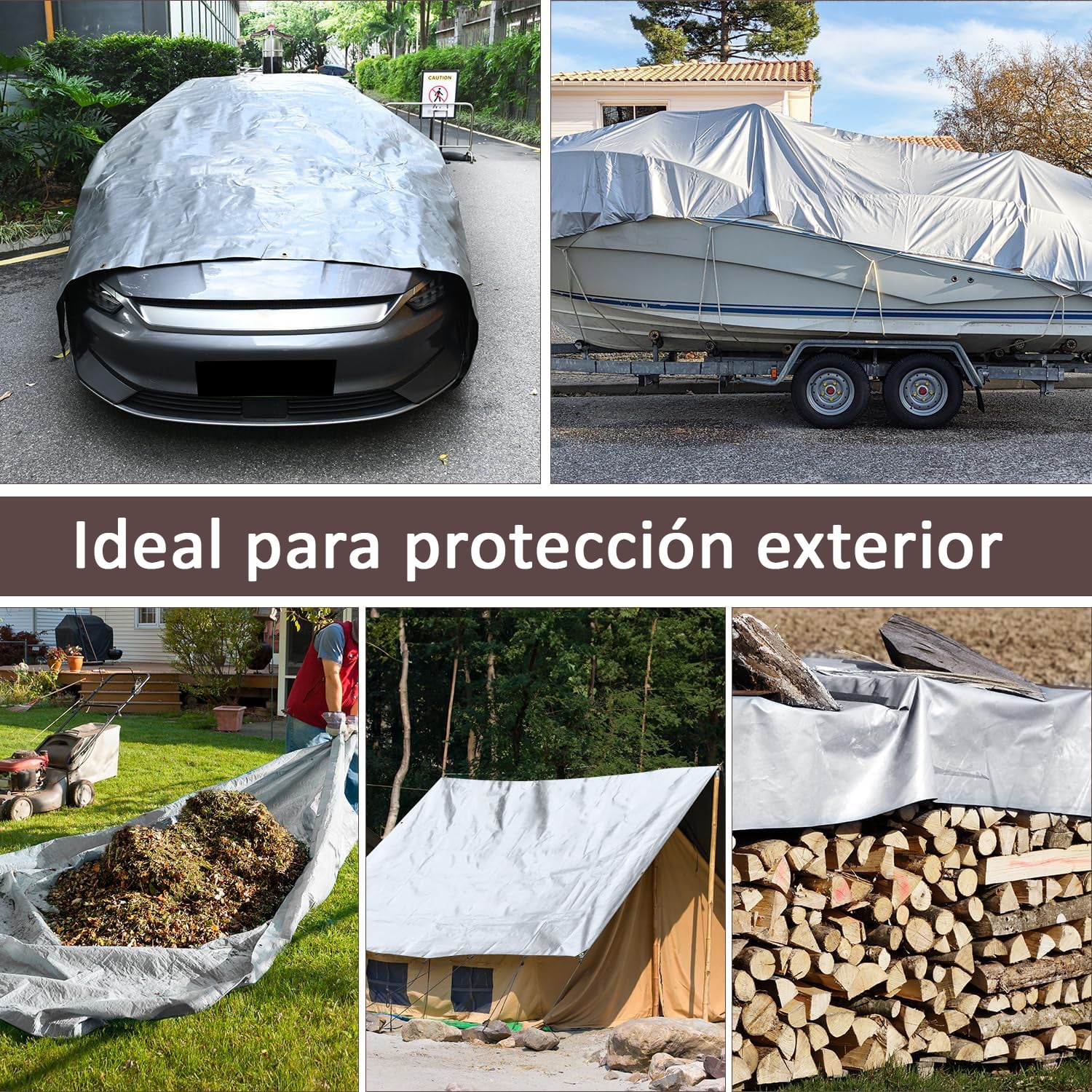LONA IMPERMEABLE MULTIUSO COBERTOR TOLDO FUNDA 3X5 MTS - 4